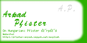 arpad pfister business card